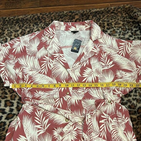 Torrid Palm Trees Print Design Button Front Collar Pockets Dress Vacation Resort - Picture 9 of 16